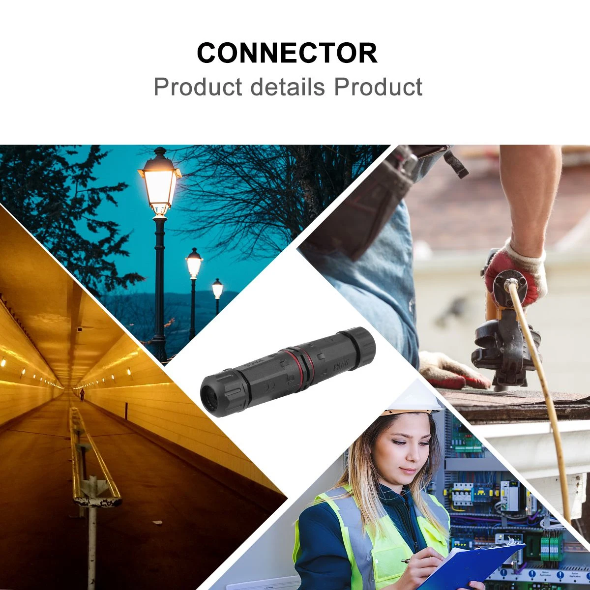 

IP68 Waterproof Electrical Connector 2 Pin Nylon Pa66 Wire Connector High Abrasion Resistance for Outdoor LED Garden Flood