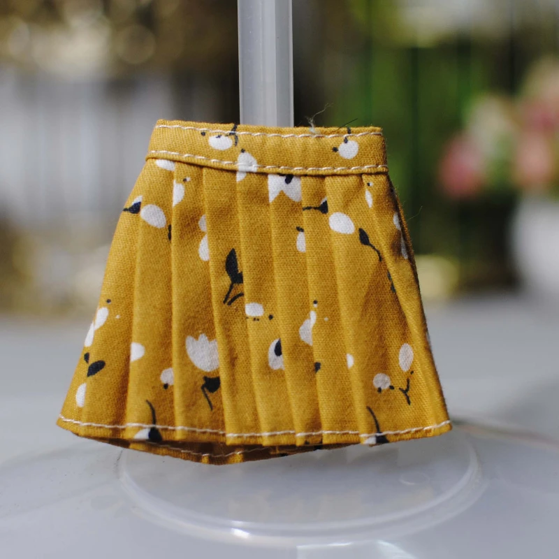 1/3 BJD Doll Pleated Skirt for 60cm Doll Floral Plaid Skirt A-line Skirt Girl Dress Up Toy Accessories