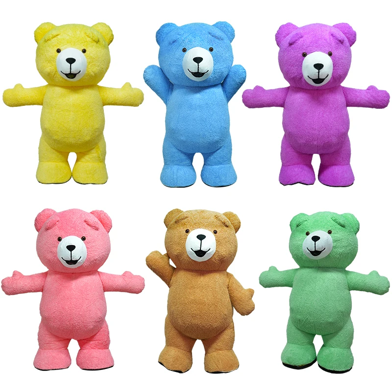 2M/2.6M/3M 테디 베어 풍선 의상 카니발 마스코트 만화 생일 파티 코스프레 곰 의상 성인 Fursuit 할로윈