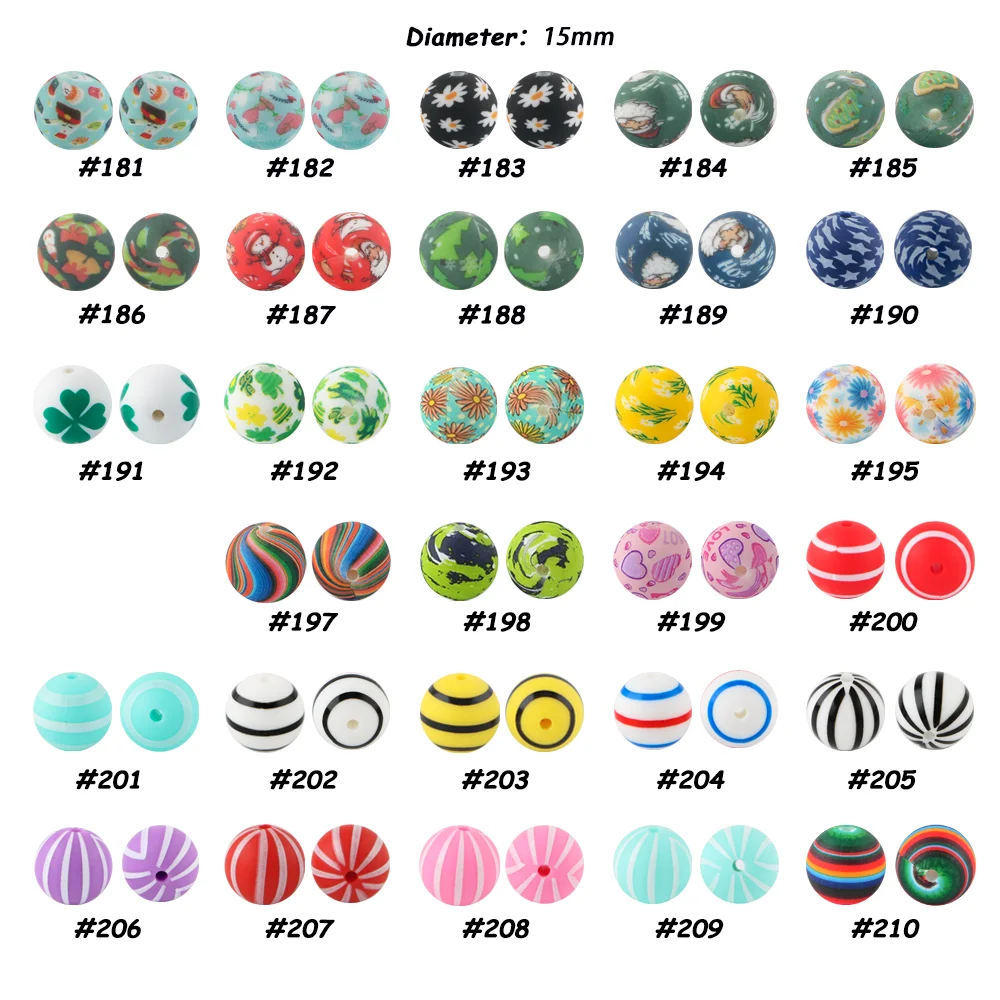 

30PCS 15mm Silicone Printed Beads Round Leopard Beads For Jewelry Making DIY Necklace Bracelet Keychain Accessories