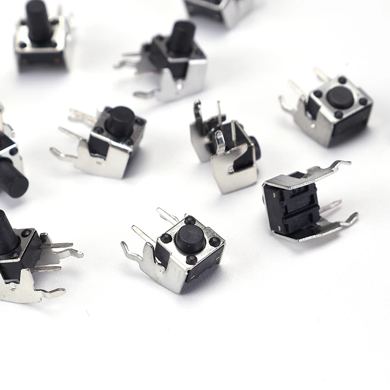 20PCS 6x6x5mm 4Pin Touch Micro Switch Self Reset 90 Degree Side Insert with Bracket  6x6x4.3/5/6/7/8/9.5mm