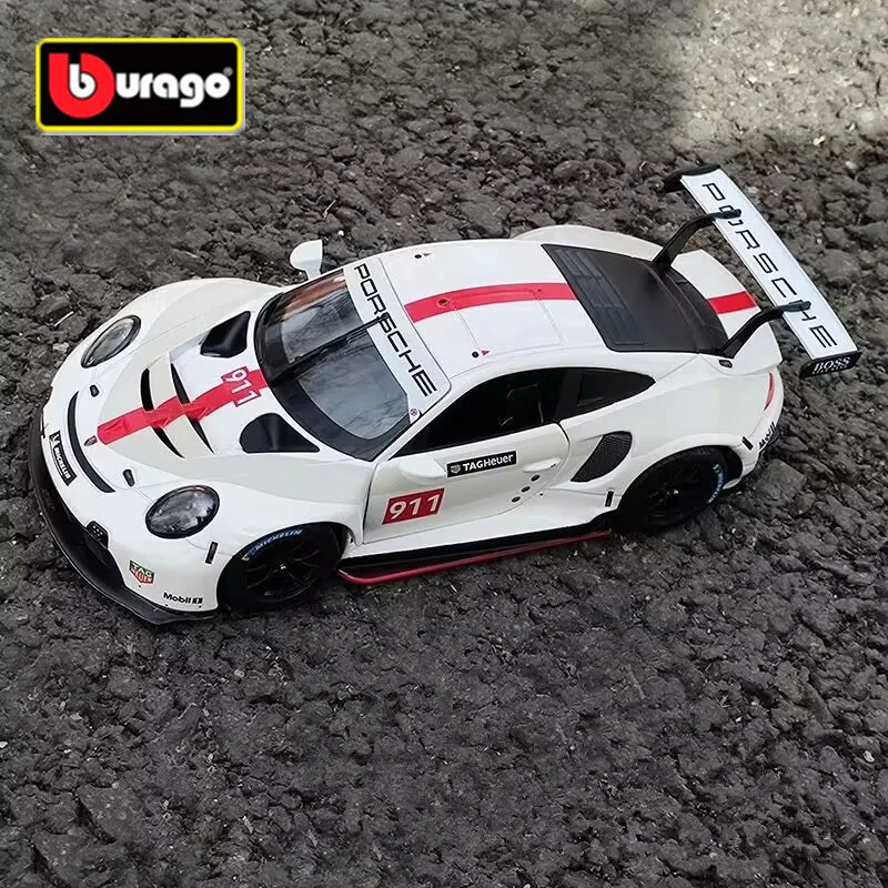 

Bburago 1:24 Porsche 911 RSR Alloy Sports Car Model Diecast Metal Racing Vehicles Car Model Simulation Collection Childrens Gift