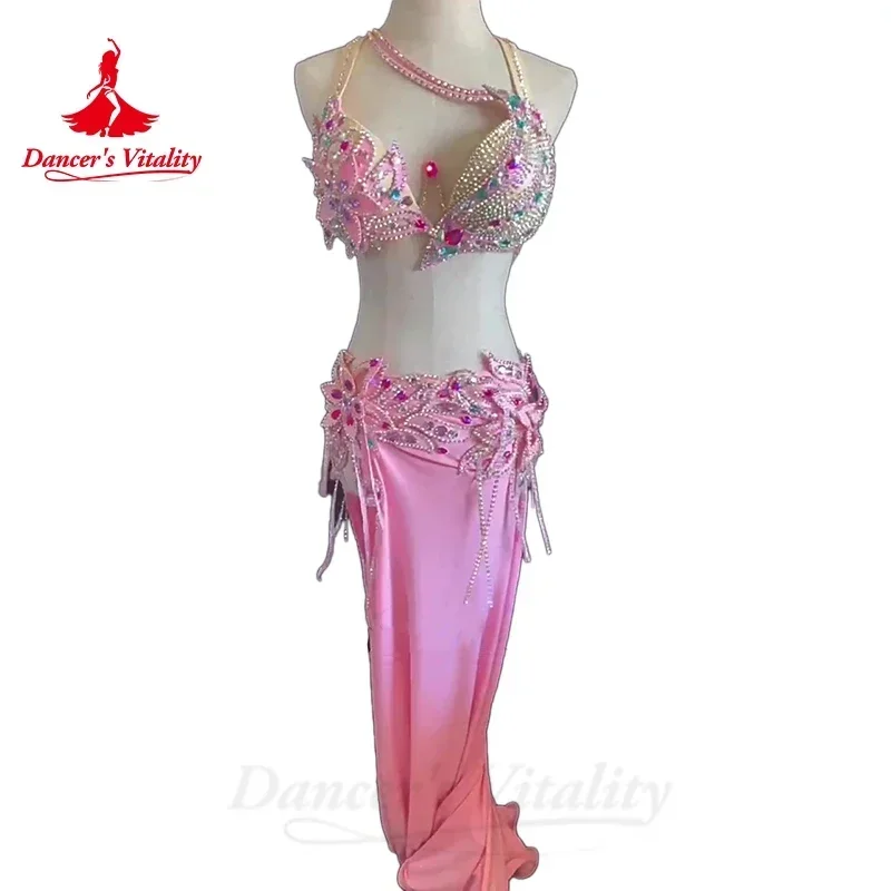 

Belly Dancer Costume for Women Senior AB Stones Bra+long Skirt 2pcs Adult Children Oriental Belly Dancing Professional Outfit