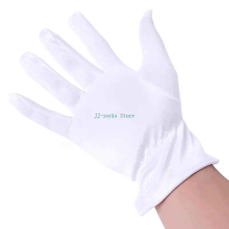 37JB قفازات قطنية بيضاء مجوهرات قفازات للرجال والنساء اليد الجافة الحرف الفنية التعامل مع قفازات العمل عملة مجوهرات التفتيش قفاز #2