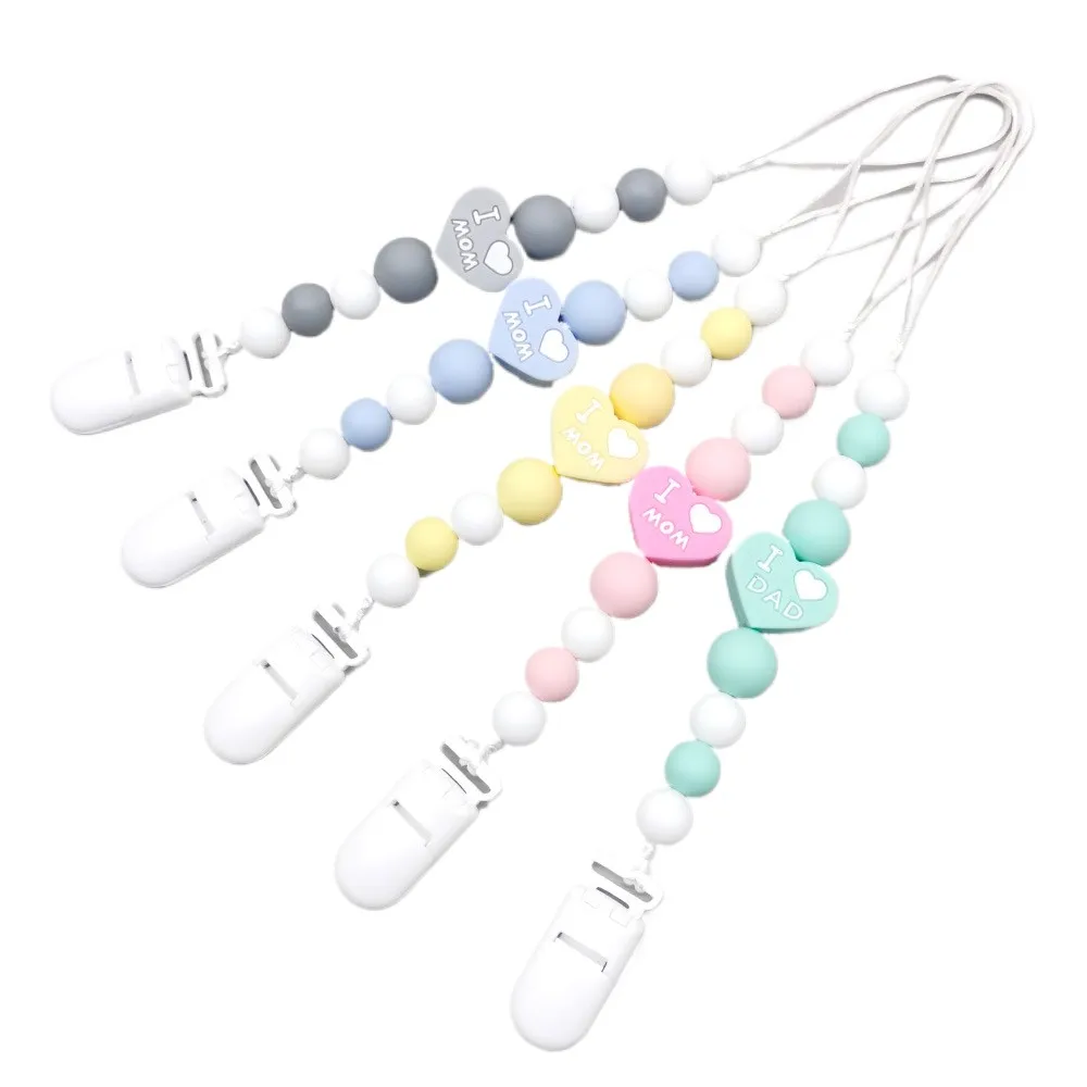 

Pacifier Clip for Babies, Food-Grade Silicone Infant Pacifier Leash, Anti-Drop Soother Chain with Secure Clip