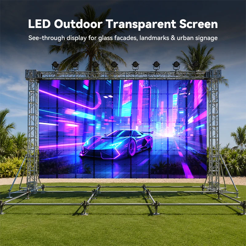 High Quality Mesh Shop Video Wall 3d Advertising Digital Pantalla Flexible Transparent LED Screen Display for Glass Window