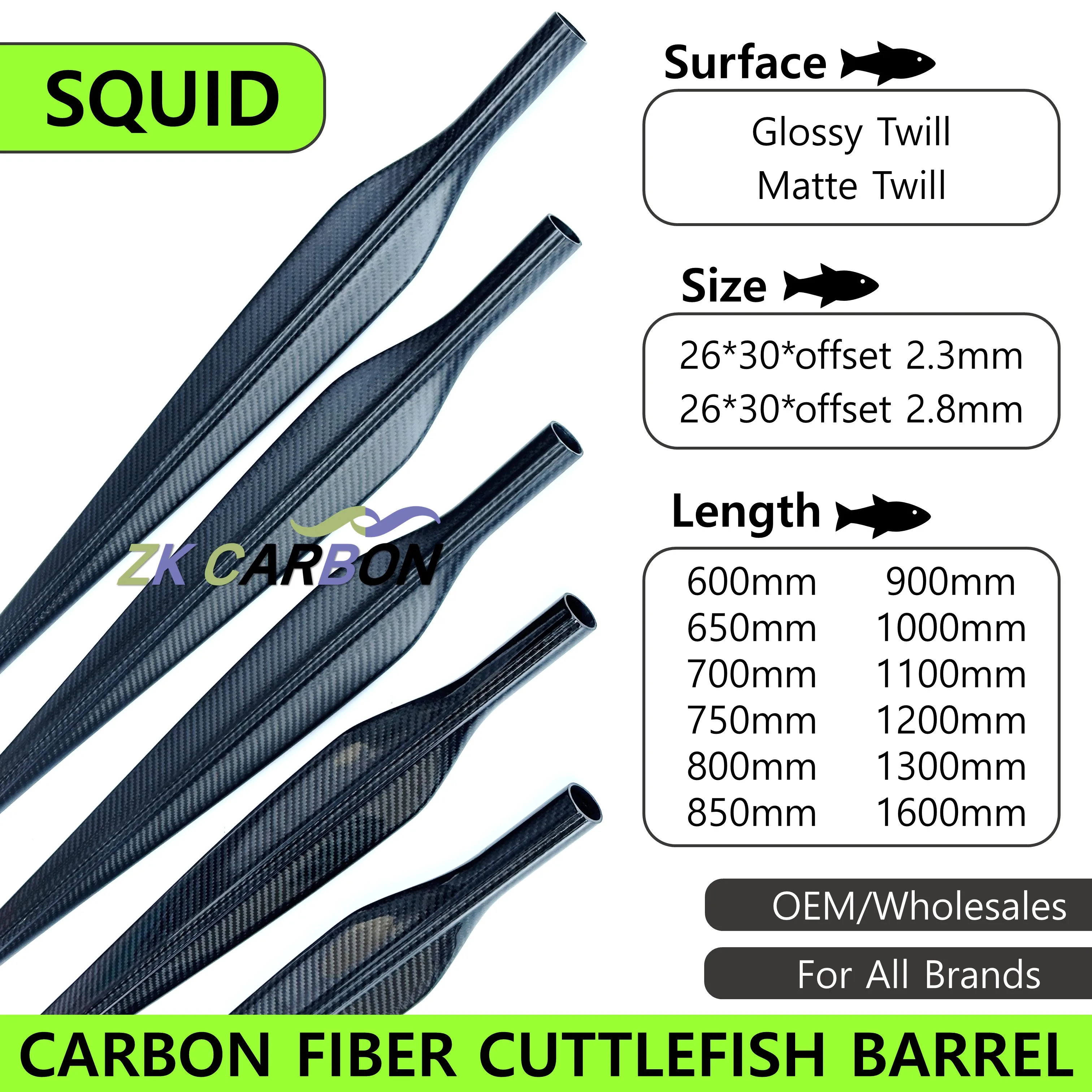 

Carbon Fiber Cuttlefish Barrel Speargun Rod Squid Type Offset 2.3mm 2.8mm Length 900mm 1000mm 1100mm 1300mm Carbon Harpoon