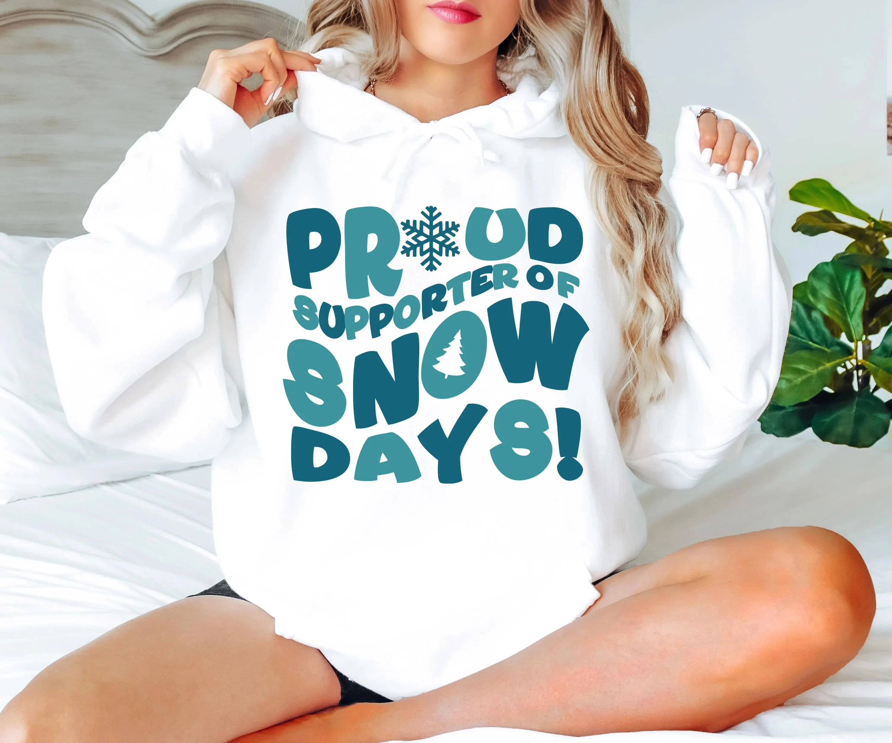 

Proud Supporter of Snow Days Толстовка с капюшоном Женская толстовка с длинными рукавами Пуловер Топы Унисекс Модная винтажная осенняя одежда