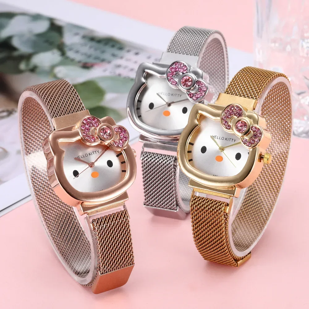 Hello Kitty WristWatch Girls Student's Birthday Gifts Watch for Women Electronic 3Bar Free Shipping Watches Kawaii