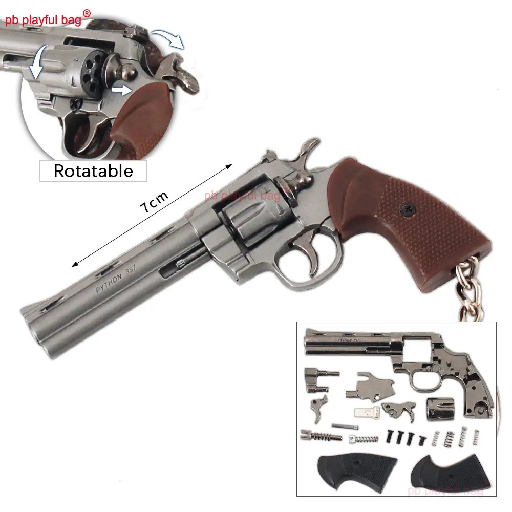 1:3 Abnehmbare Metall Mini Revolver Modelle Legierung Anhänger Spielzeug Schlüsselbund CS Spiel Waffe Modell Action Figur Weihnachten Geschenke ZG375