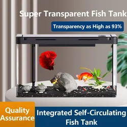 4K HD Multifunctional Fish Tank Transparent Ecological Aquarium Loop Filter Oxygenate Landscape Decoration Fish Tank Pet Box