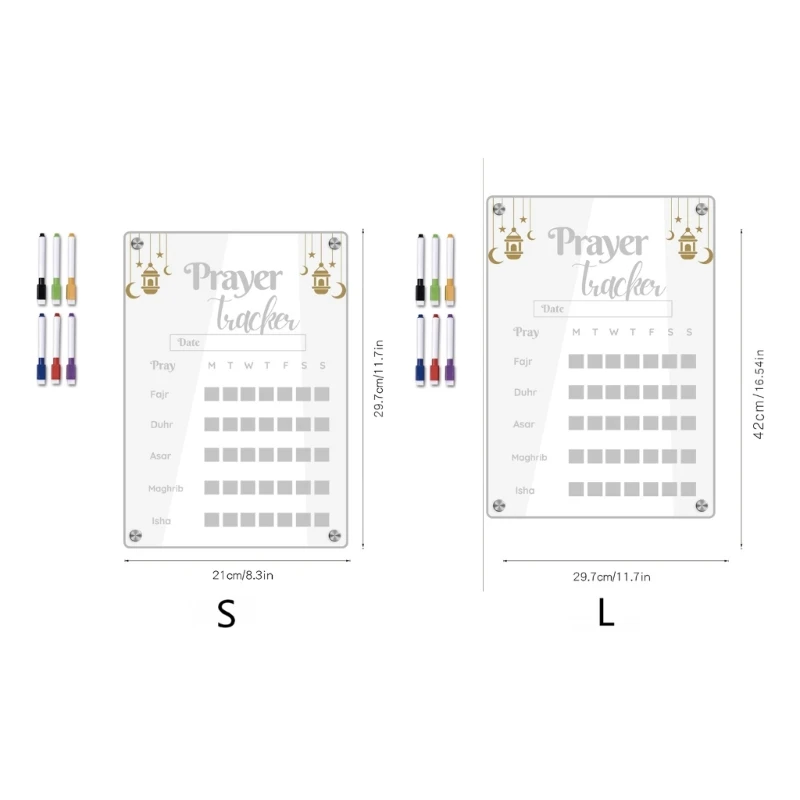 Acrylic Fridge Calendar Weekly Calendar Ramadan Meal Planner Memo Board Y9RF