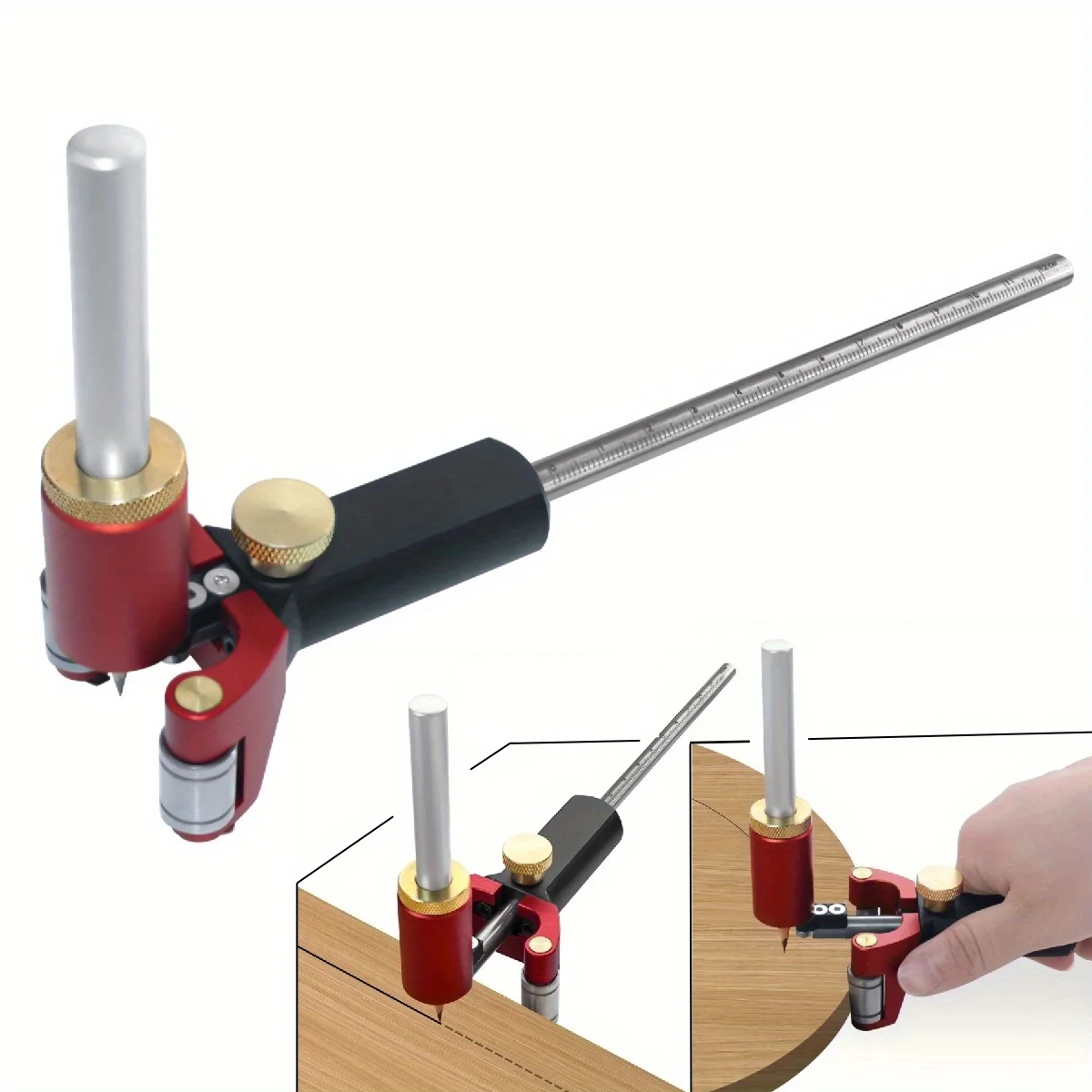 Adjustable Linear / Arc Dual-purpose Wheel Marking Scriber - Aluminum Wood Scriber Parallel Scribing Ruler Sliding Marking Gauge