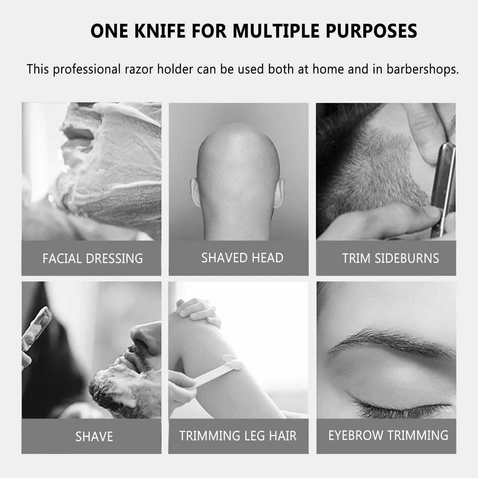 

Wood Handle Lightweight Folding Manual Shaving Tool for Beard Sideburns Fine Hair Portable Stainless Steel Barber