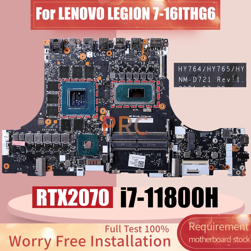 NM-D721 For LENOVO LEGION 7-16ITHG6 Laptop Motherboard SRKT3 i7-11800H RTX2070 GN20-E5-A1 5B21C75320 Notebook Mainboard