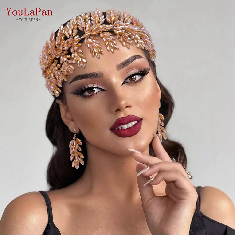 

YouLaPan Elegant Crystal Wedding Hair Accessories Gorgeous Vintage Bridal Headband Queen Tiara Party Headwear for Women HP371