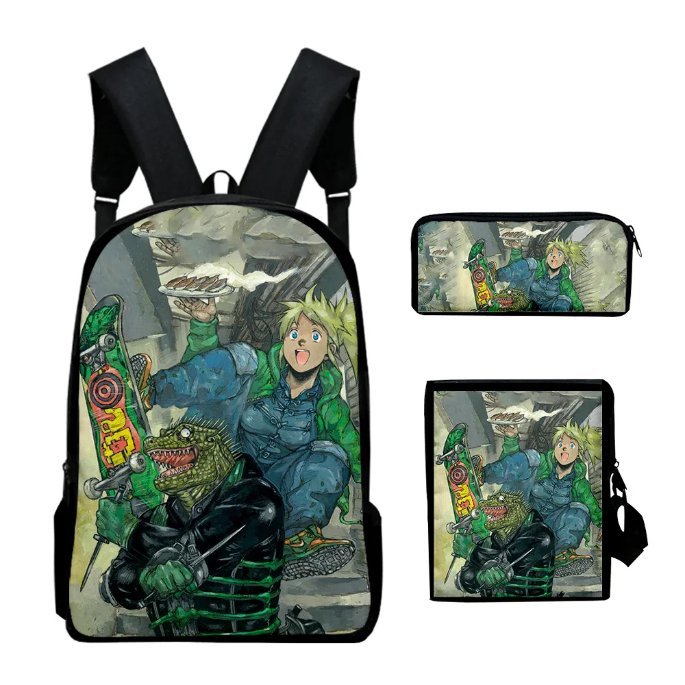 

Классический оригинальный набор из 3 предметов с 3D-принтом Dorohedoro: школьный рюкзак, сумка для ноутбука, сумка через плечо, пенал.