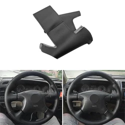 Coprivolante in pelle nera cucita a mano Trim per Nissan Almera N16 X-Trail T30 Primera P12 Terrano 2 Pathfinder Paladin