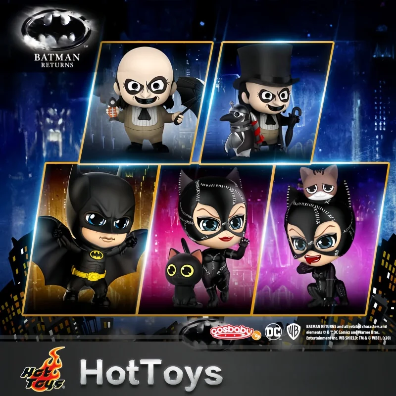 Hottoys Batman regresa Batman Catwoman pingüino Cosbaby Mini muñeca juguete ornamento decoraciones de escritorio recoger