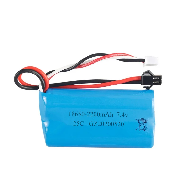 Batterie pour WPL, MN99S, D90, U12A, S033g, Q1, H101, SM, 7.4V, 18650 mAh, 1500mAh, 2200mAh, 3000mAh, Pièces de drones, Bateaux RC, Voitures