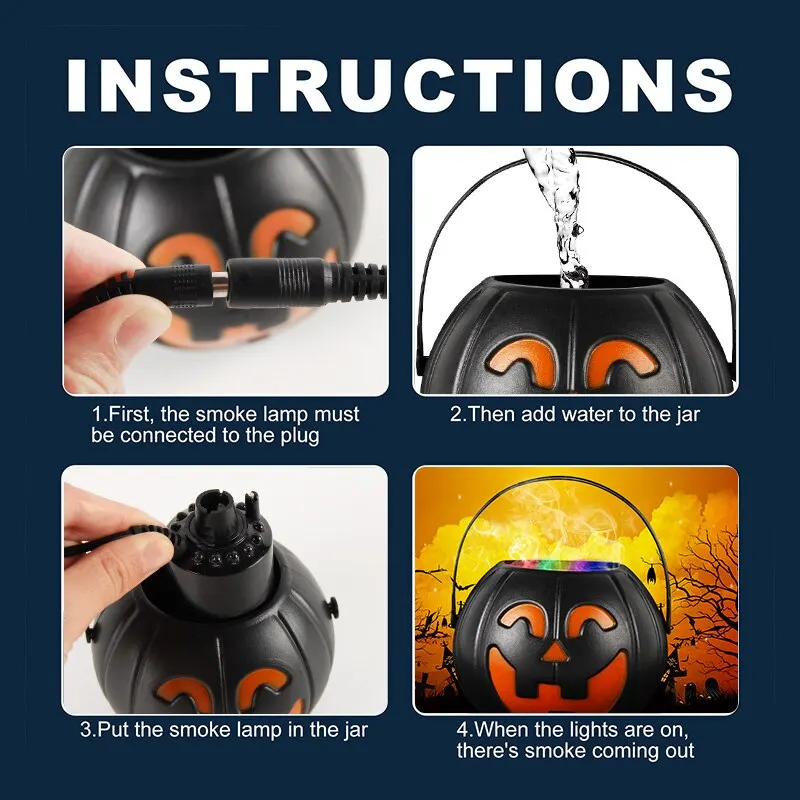 Jue Fish Halloween Witch Canister Atomizer Light Flame Color Change Holiday Atmosphere Scene Layout DIY