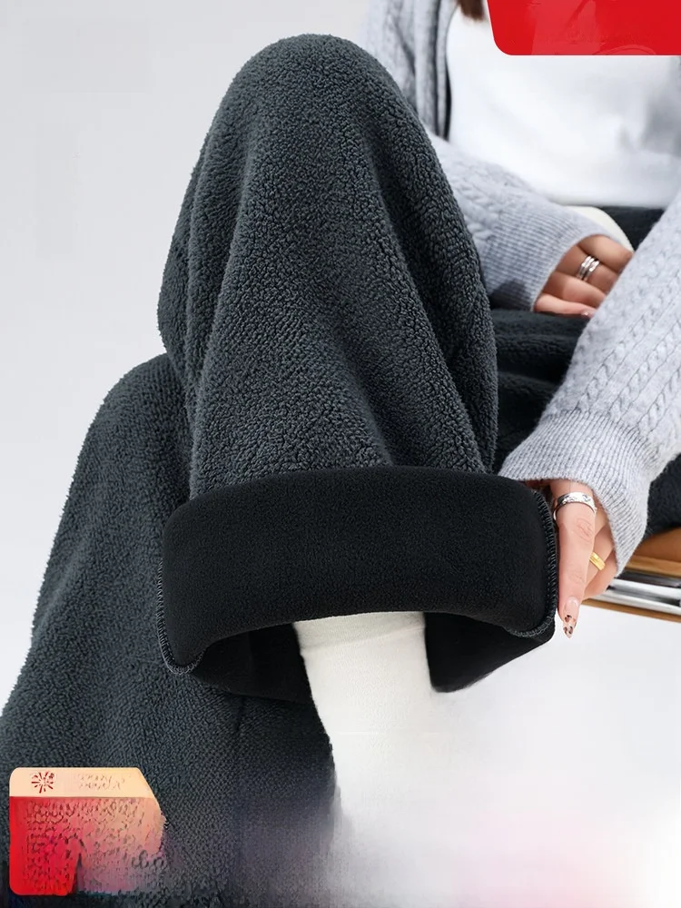 

Женские широкие брюки на флисовой подкладке Snow Flng, весенние модные спортивные штаны, студенческие спортивные брюки с завышенной талией из полиэфирного волокна