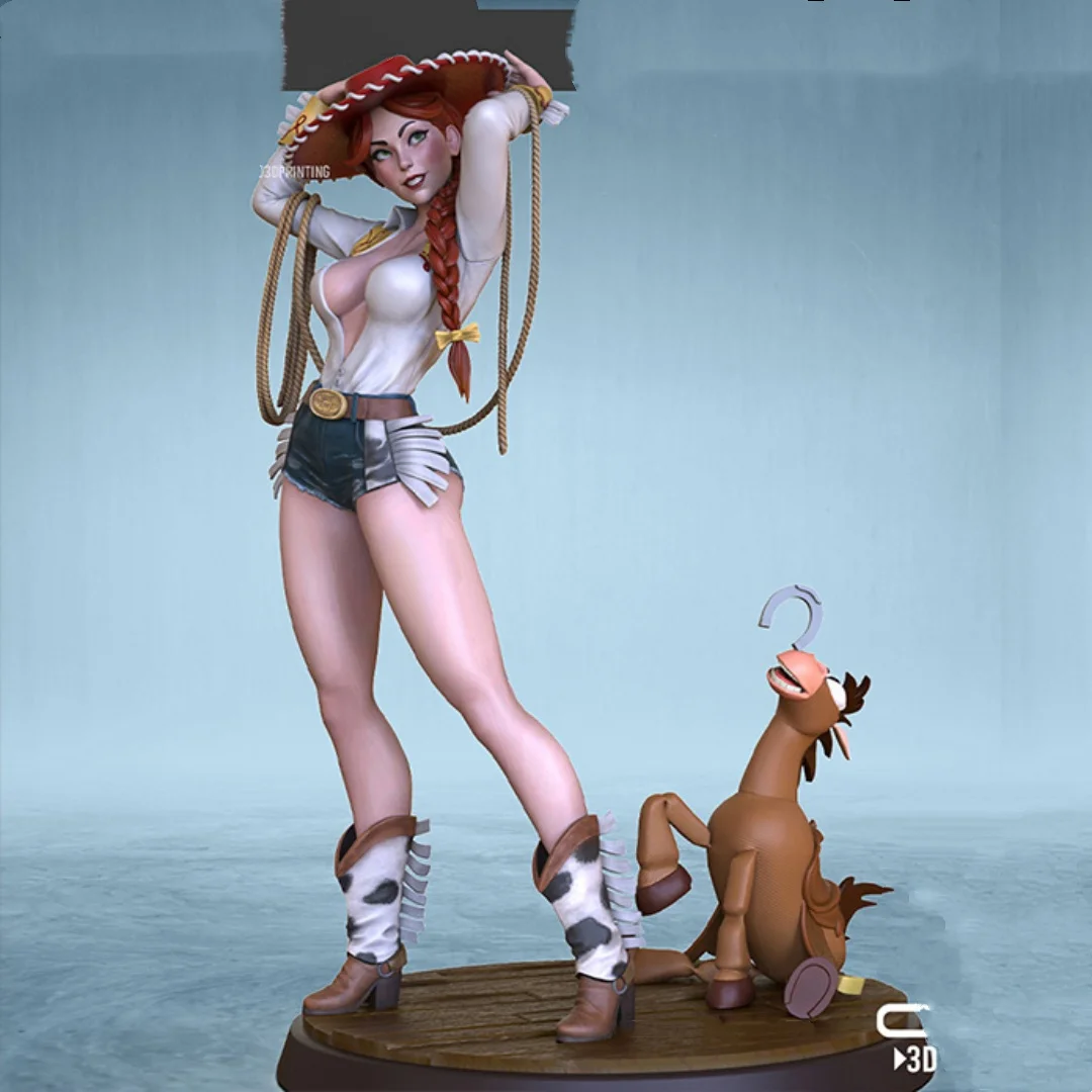 

1/24 Scale Resin Figure Cowboy Girl and Donkey Nsfw Assemble Model Kit Unassembled and Unpainted 3D printing DIY toy