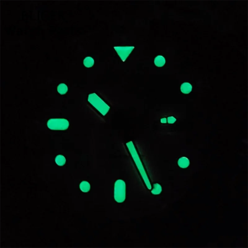 BLIGER 40mm Waterproof NH36 Movement Watch sapphire glass whits dial Green luminous 3.0 Crown date weeks display