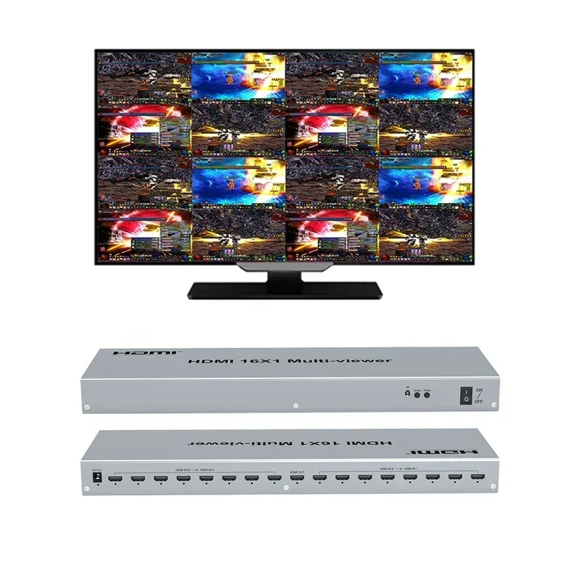 1080P 16x1 HDMI Multiviewer Quad Screen Segmentation Multi-viewer Seamless switch 16 in 1 out Multi Viewer Video Screen Divider