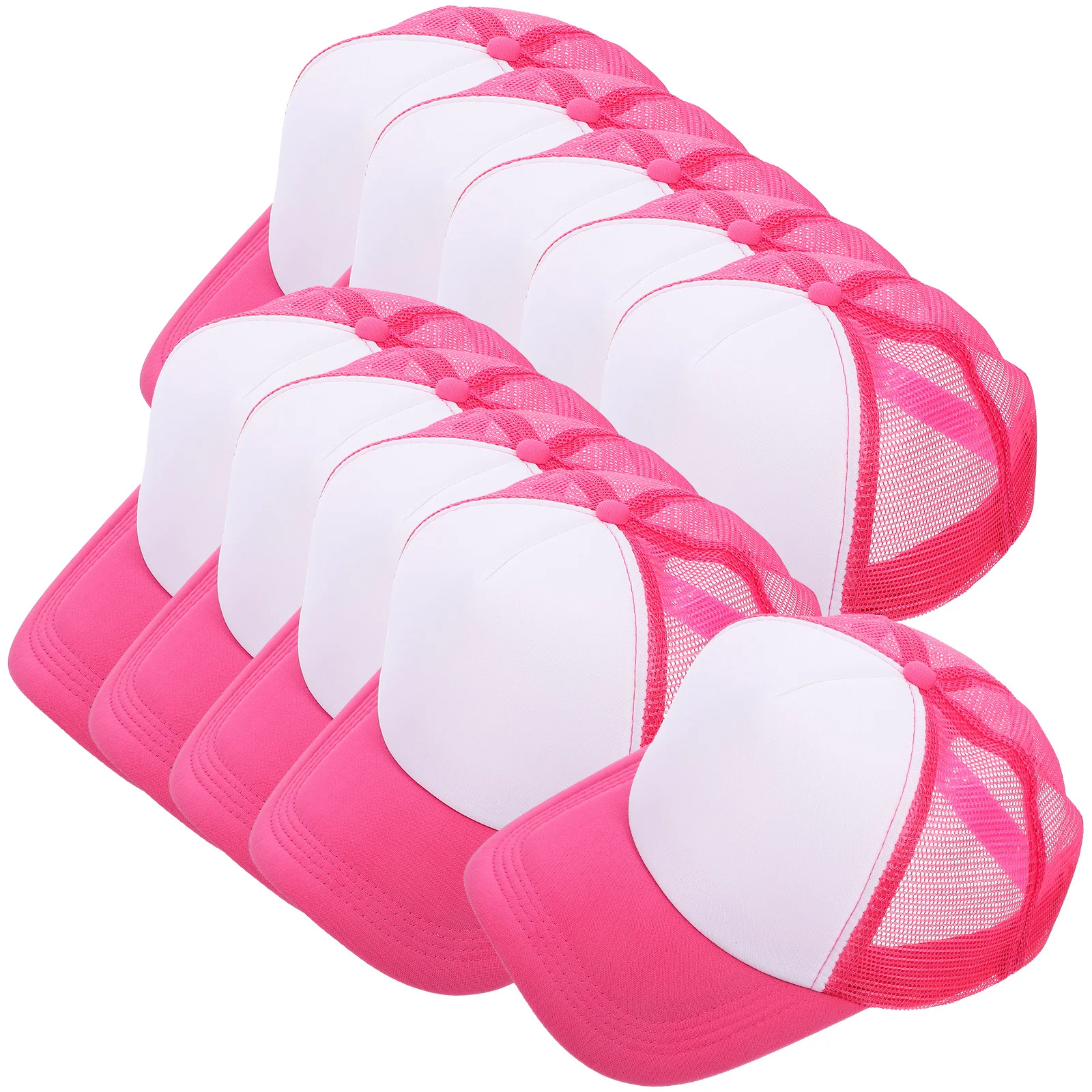 

10 Pcs Baseball Cap Blank Mesh Hat Bulk Heat Transfer Heating Rosy Sublimation Caps Hats Man