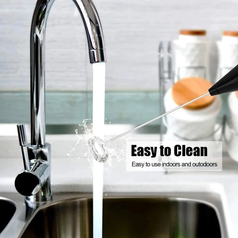 Electric Milk Frother Coffee Maker Handheld Whisk Beater Foam Maker Drink Mixer With Stand Kitchen Milk Coffee Egg Stirring Tool view 2