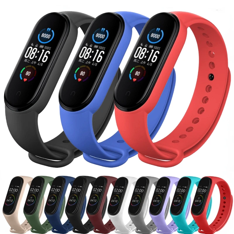 12 Pieces/pack Silicone strap For Xiaomi Mi Band 7 6 5 4 3 Soft Comfortable Sports Bracelet Wristband for Mi band 7 Accessories