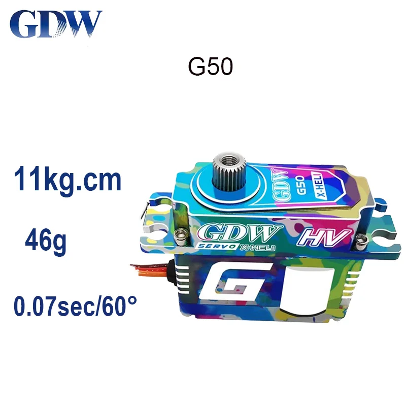 

GDW G50HV Swashplate G55 Narrow-Band Tail-Locking Helic High Speed Metal Brushless Digital Servo For RC Helicopter Competition