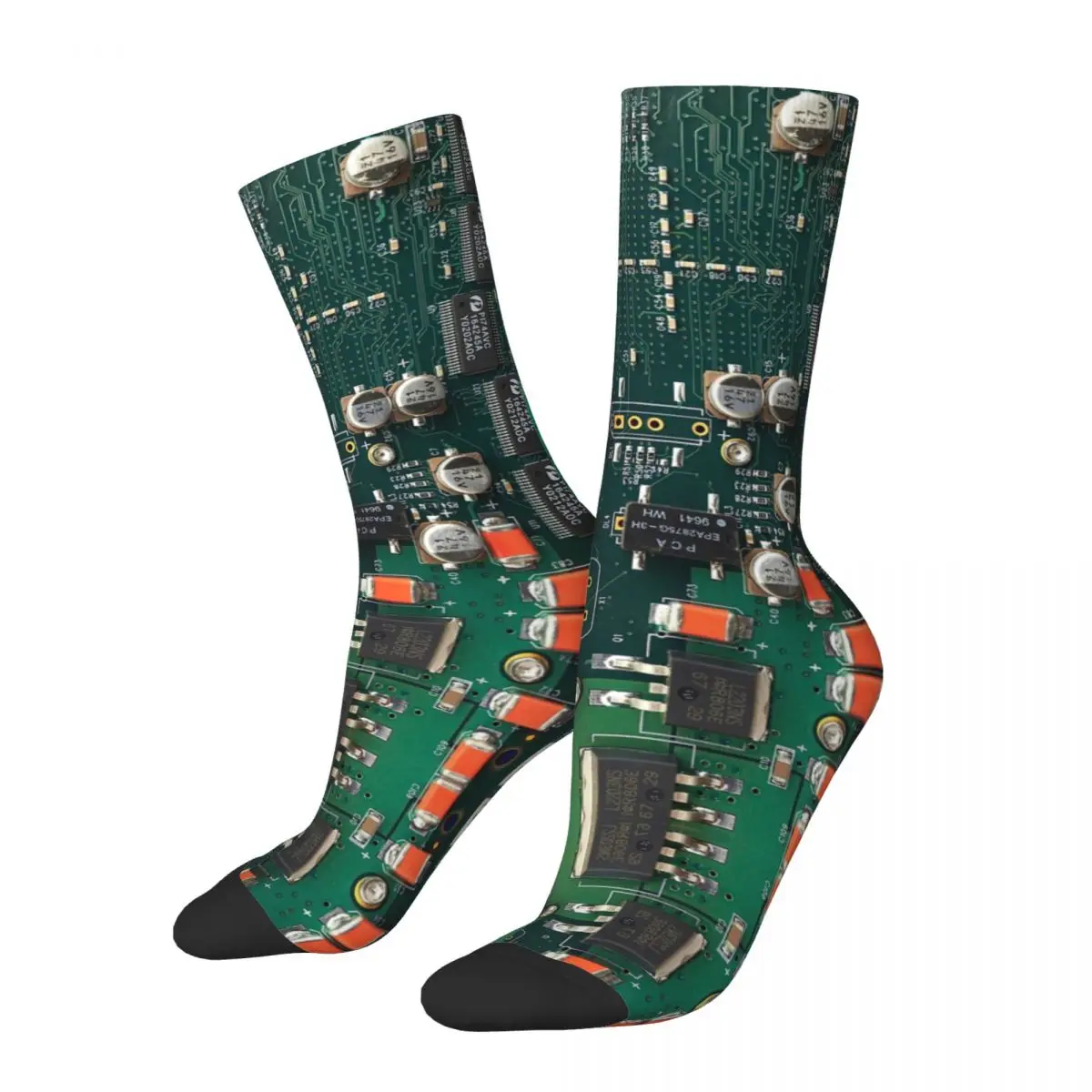 Circuit Board Merch Crew Socks Non-slip Sport Middle Tube Socks Comfortable for Women Men Gift Idea