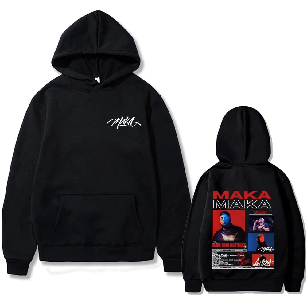 

Rapper Maka Aura 2025 Tour Merch Hoodie Men Women Hip Hop Fashion Vintage Streetwear Men's Casual Fleece Cotton Pullover Hoodies