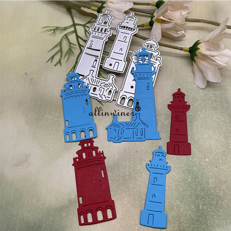 Huis Vuurtoren Metalen Stansmessen Stencils Gestanst Voor Diy Scrapbooking Album Papier Card Embossing