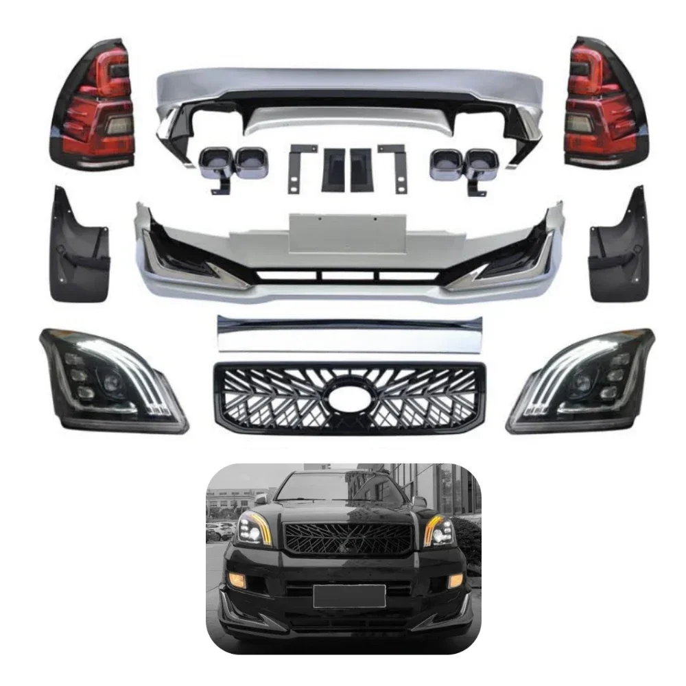 

To TRD Sport Style Modellista Body Kit Facelift Car Bumper Grille FJ120 Upgrade to for Land Cruiser Prado 2003-2009 FJ120 Bmw