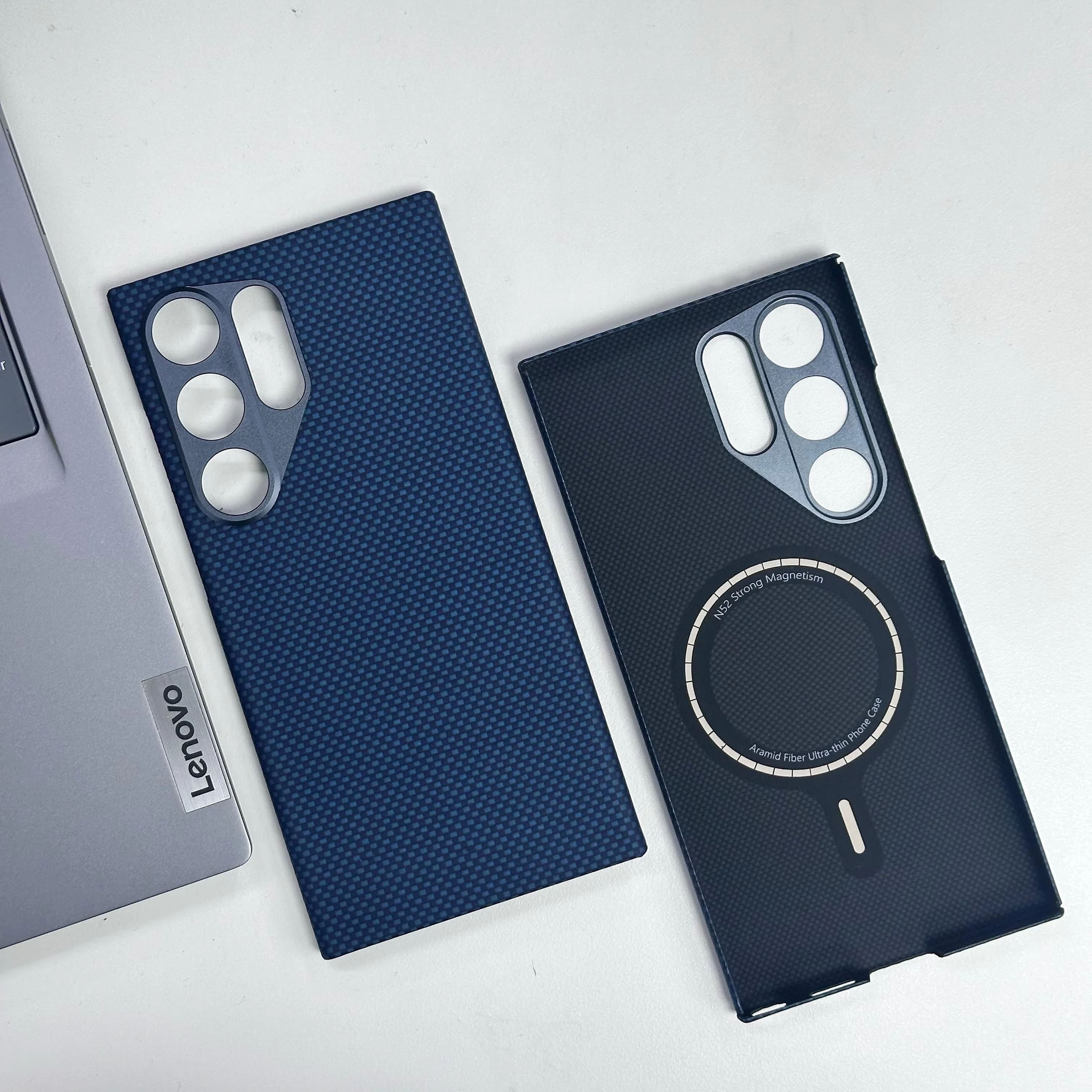 Luksusowe etui z prawdziwego włókna węglowego do Samsunga S24 Ultra, magnetyczna obudowa z aramidu 600D kompatybilna z MagSafe, ultracienka, wysokiej jakości. — zdjęcie produktu 3