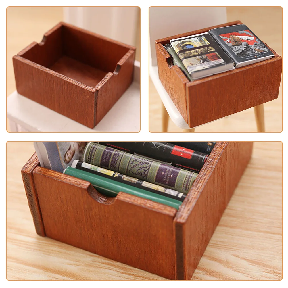 Miniature di stoccaggio in miniatura da 6 pezzi per casse piccole in legno artigianali