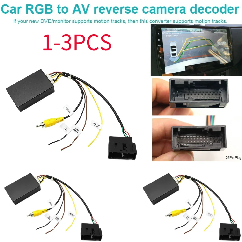 1-3Pcs 12V Reversing Camera Adapter RGB To AV Reverse Camera Interface Reverse Camera Signal Converter For VW RCD510 RNS510 315