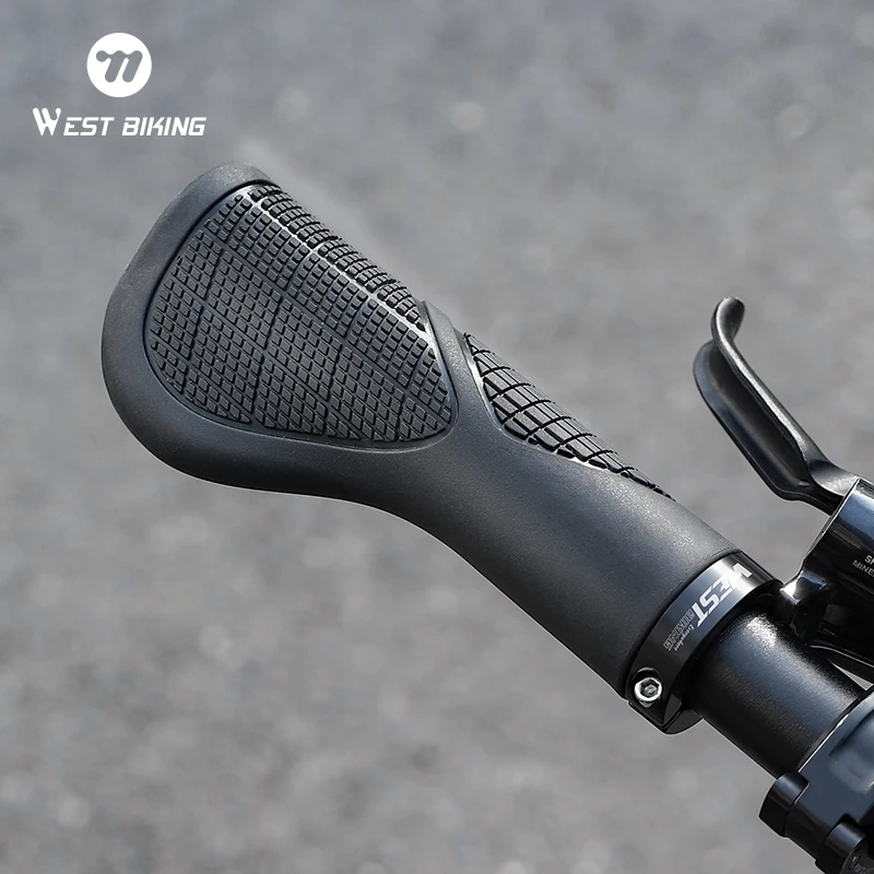 WEST BIKING Ergonomische MTB-Lenkergriffe mit Erweiterter Handballenauflage, Stoßdämpfung, Weicher TPE-Lock-on-Griff für Mountainbikes – Detail 4