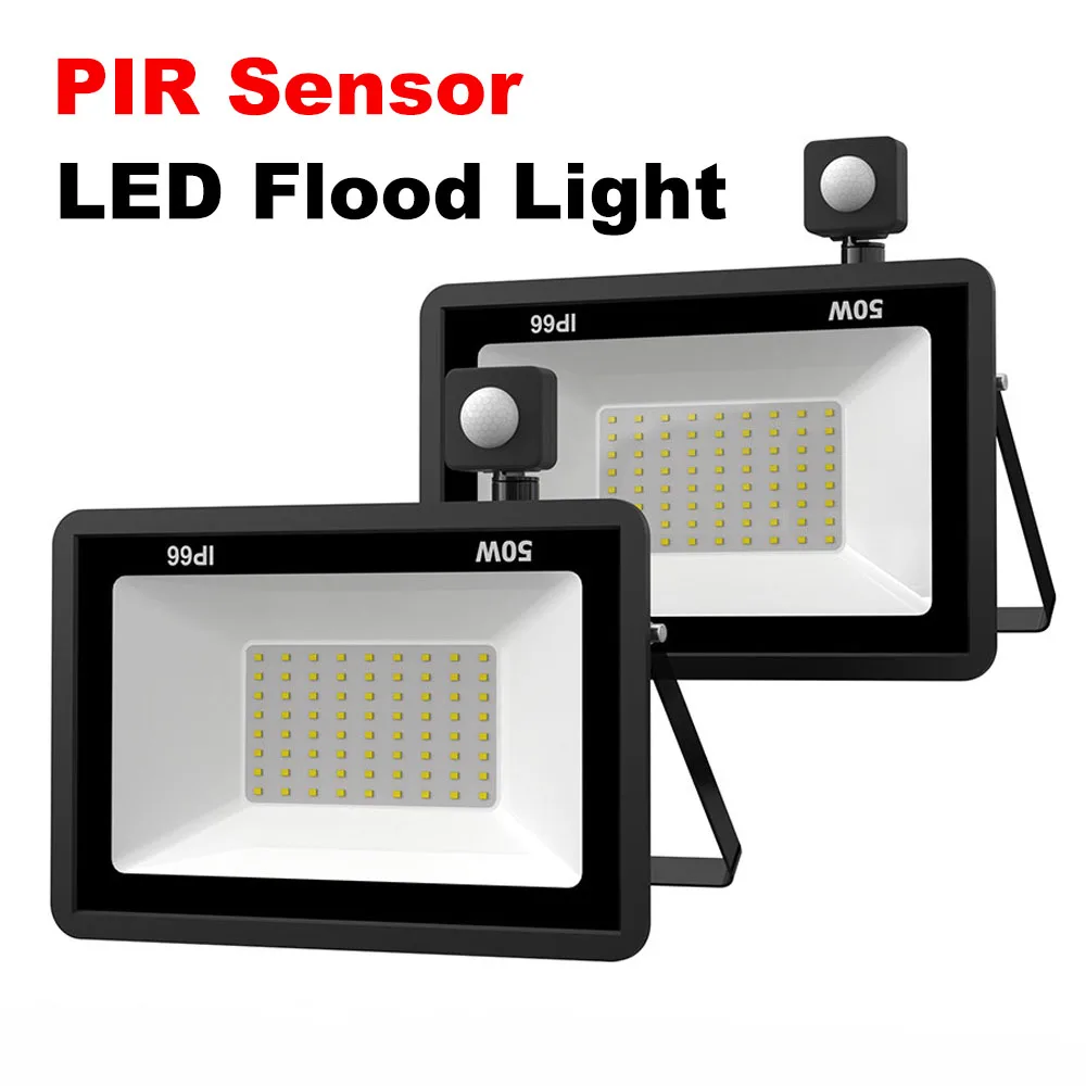 

Nice PIR Motion Sensor LED Flood Light Wall Lamp AC 220V Waterproof Spotlights 50W 100W 150W Reflector Outdoor Garden Street Lig