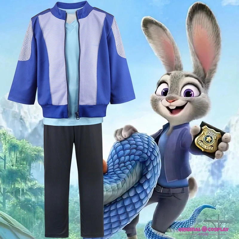 

Anime Movie Nick Wilde Judy Hopps Cosplay Costume Women Men Purple Uniform Set for Casual Holiday Halloween Party Outfit