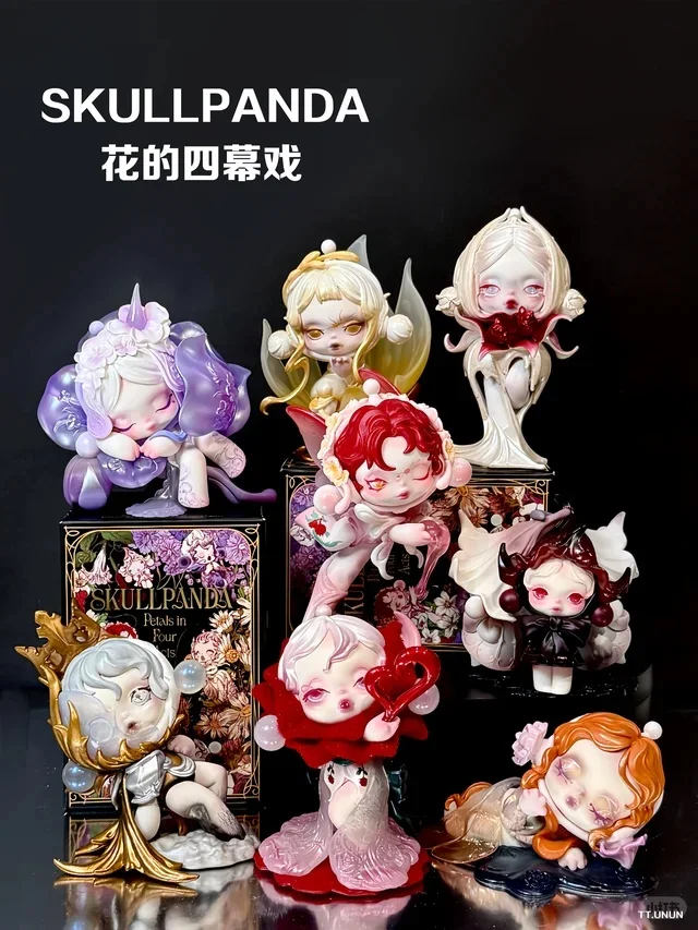 Authentische POPMART SKULLPANDA Petals In Four Acts Serie Blind Box Kawaii Anime Actionfigur Sammler-Puppe Mystery Box Spielzeug – Detail 1