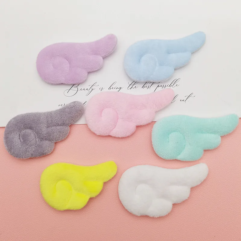 10pcs Plush Angel Wings DIY Fabric Hair Clip Headwear Keychain Accessories Clothing Patches Scarves Appliques