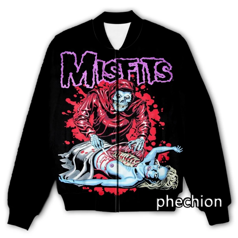 phechion New Fashion Men/Women Misfits 3D Print Casual Jacket Novelty Streetwear Men Loose Sporting Jacket K48