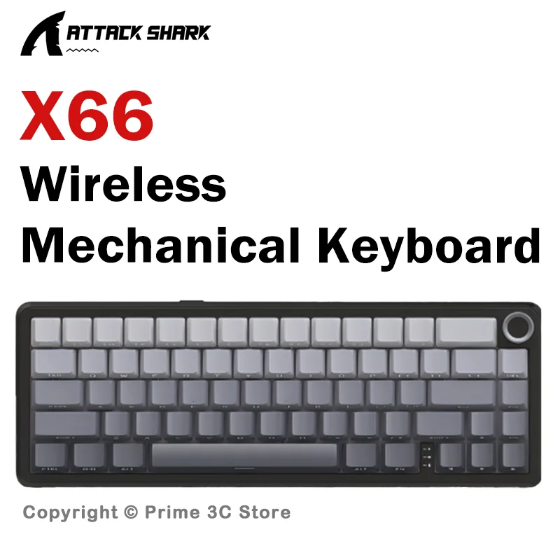 

ATTACK SHARK X66 65% Wireless Gaming Mechanical Keyboard RGB Gasket Hot Swap Tri-mode Bluetooth 2.4G USB-C 66-Key PBT for Gamer