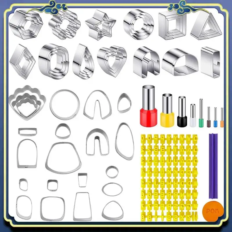 

A56P-60 Набор инструментов для глины, фрезы для полимерной глины для изготовления сережек, 51-образные фрезы для глины из нержавеющей стали, тоже полимерная глина