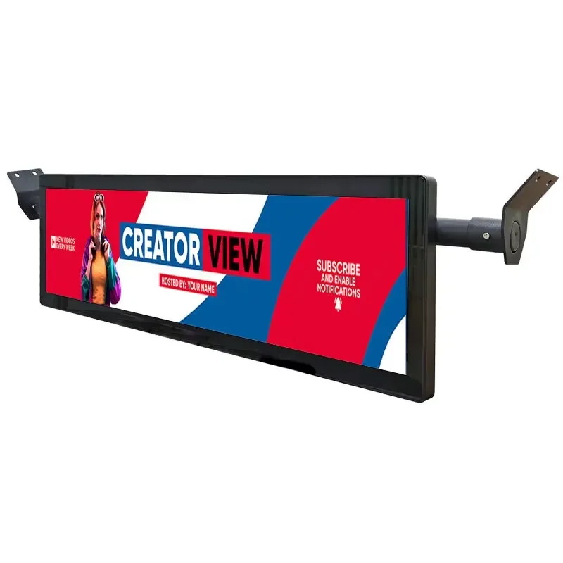 Hanging 29 Inch Stretched Bar Bus Digital Signage Android 4G Network Advertising Screen Ceiling Mount LCD Display Media Board