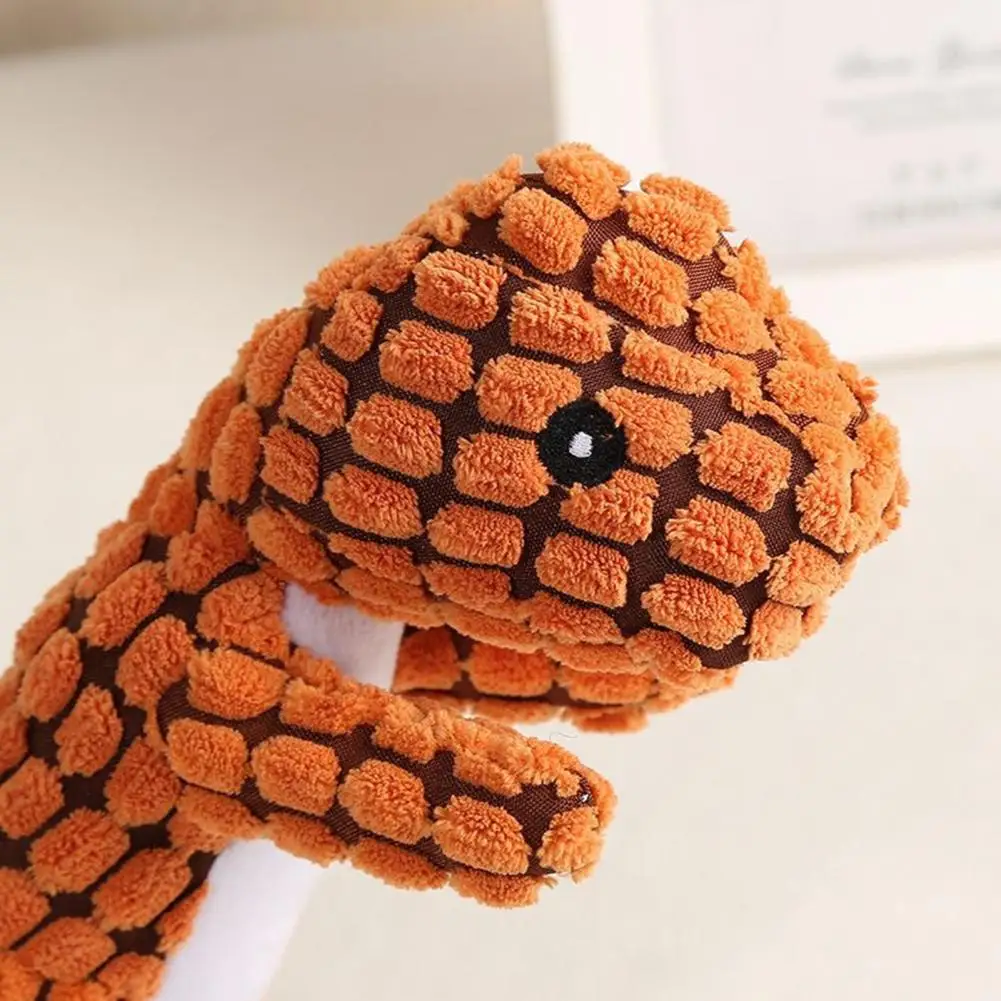 Plush Dinosaur Dog Chew Toy,Squeaky Cartoon Dinosaur,Boredom Reduction,Interactive Dino Plushie Toy Pet Supplies view 4